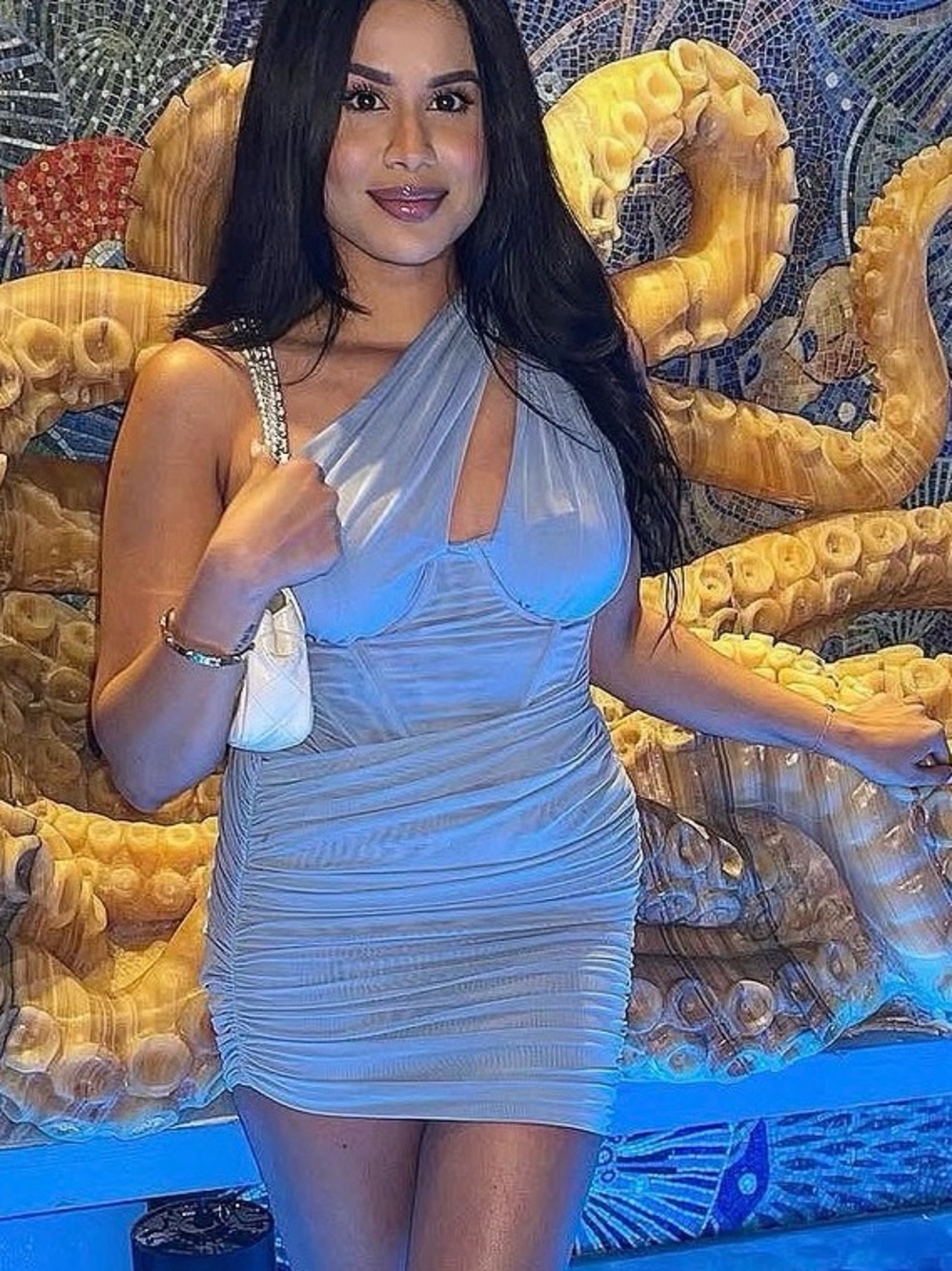 House of CB Clementine Baby blue mini dress